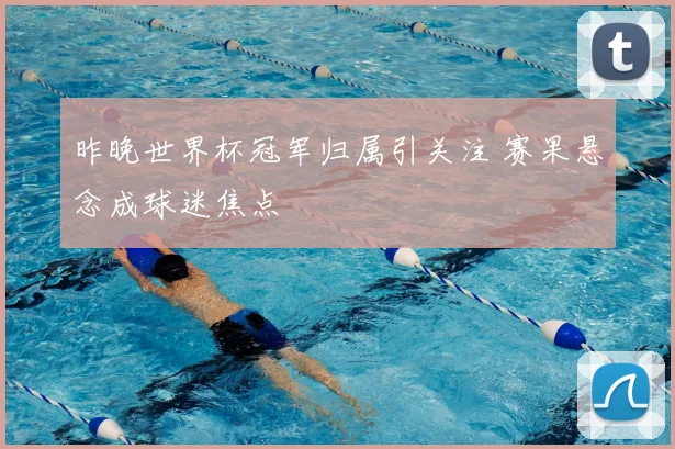 昨晚世界杯冠军归属引关注 赛果悬念成球迷焦点